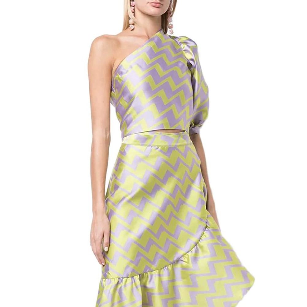 Cynthia Rowley Jacquard Puff Sleeve Top